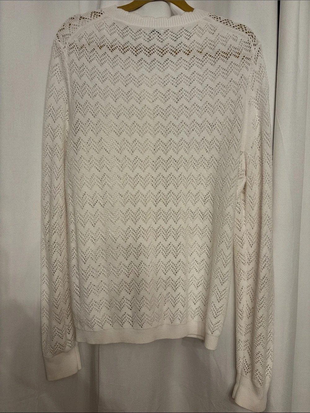 J. Crew Cream Openwork Knit Cardigan